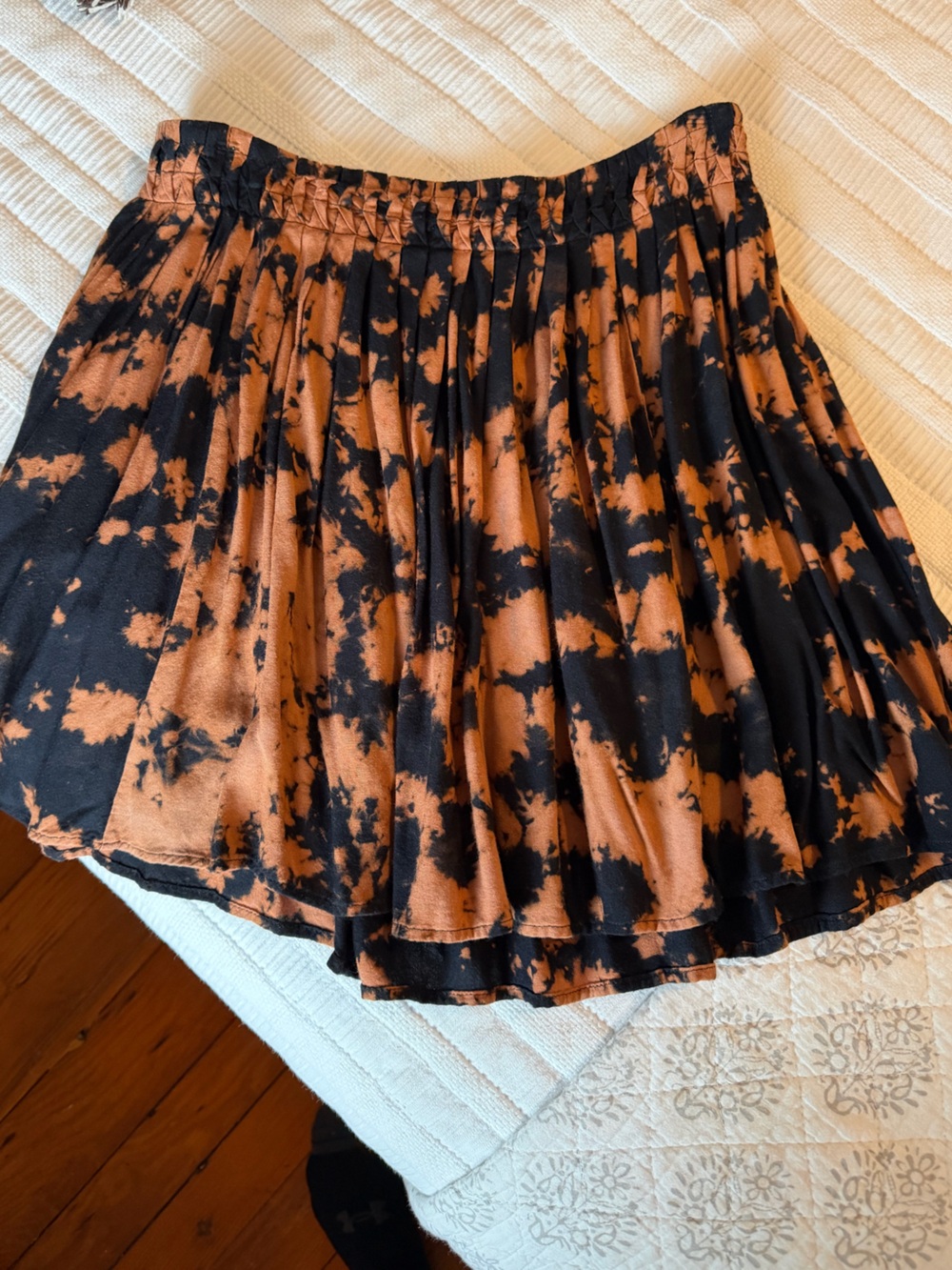 Ecote Black and Rust Tie-Dye Circle Skirt